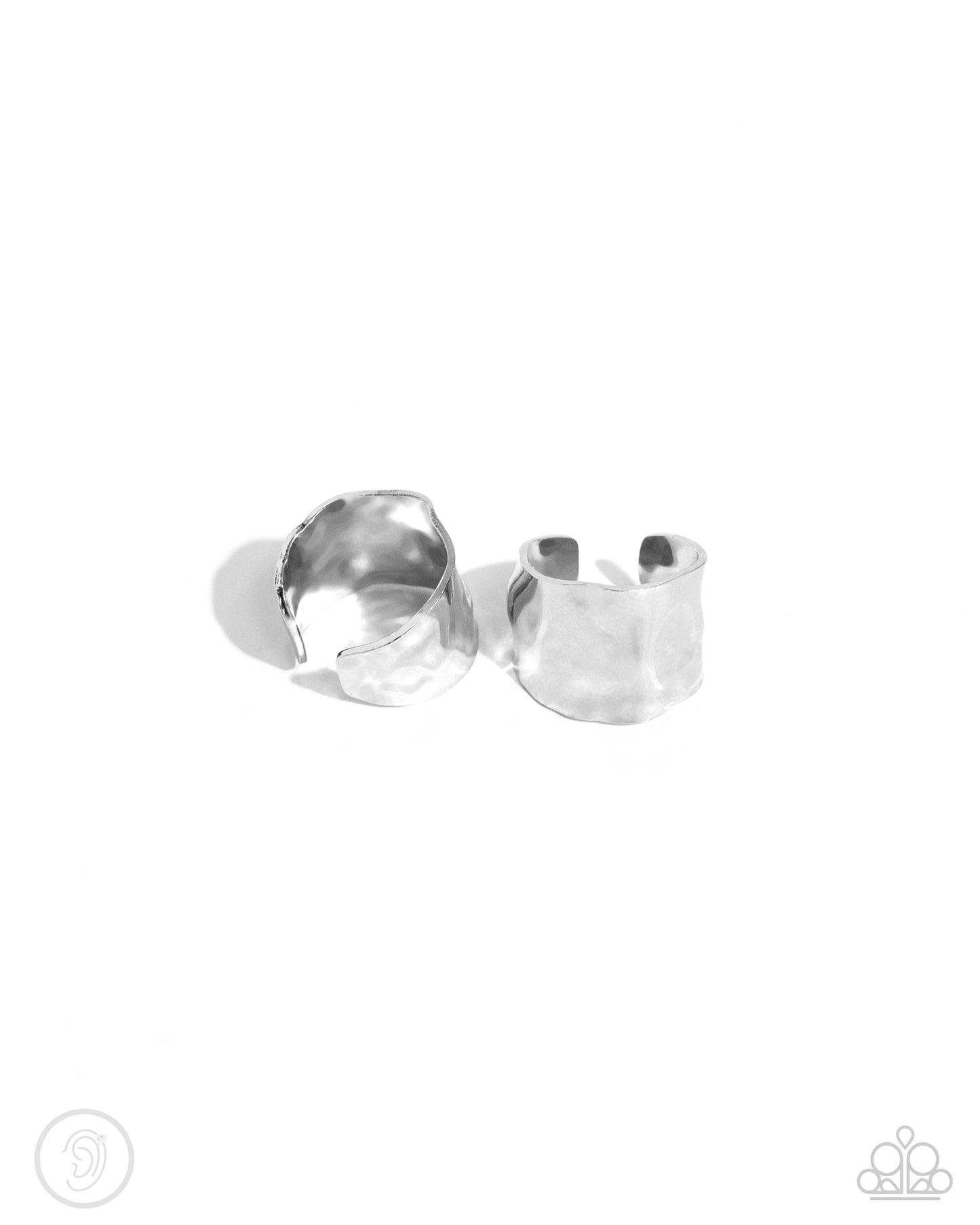 Warped Wonder - Silver Cuff Earrings