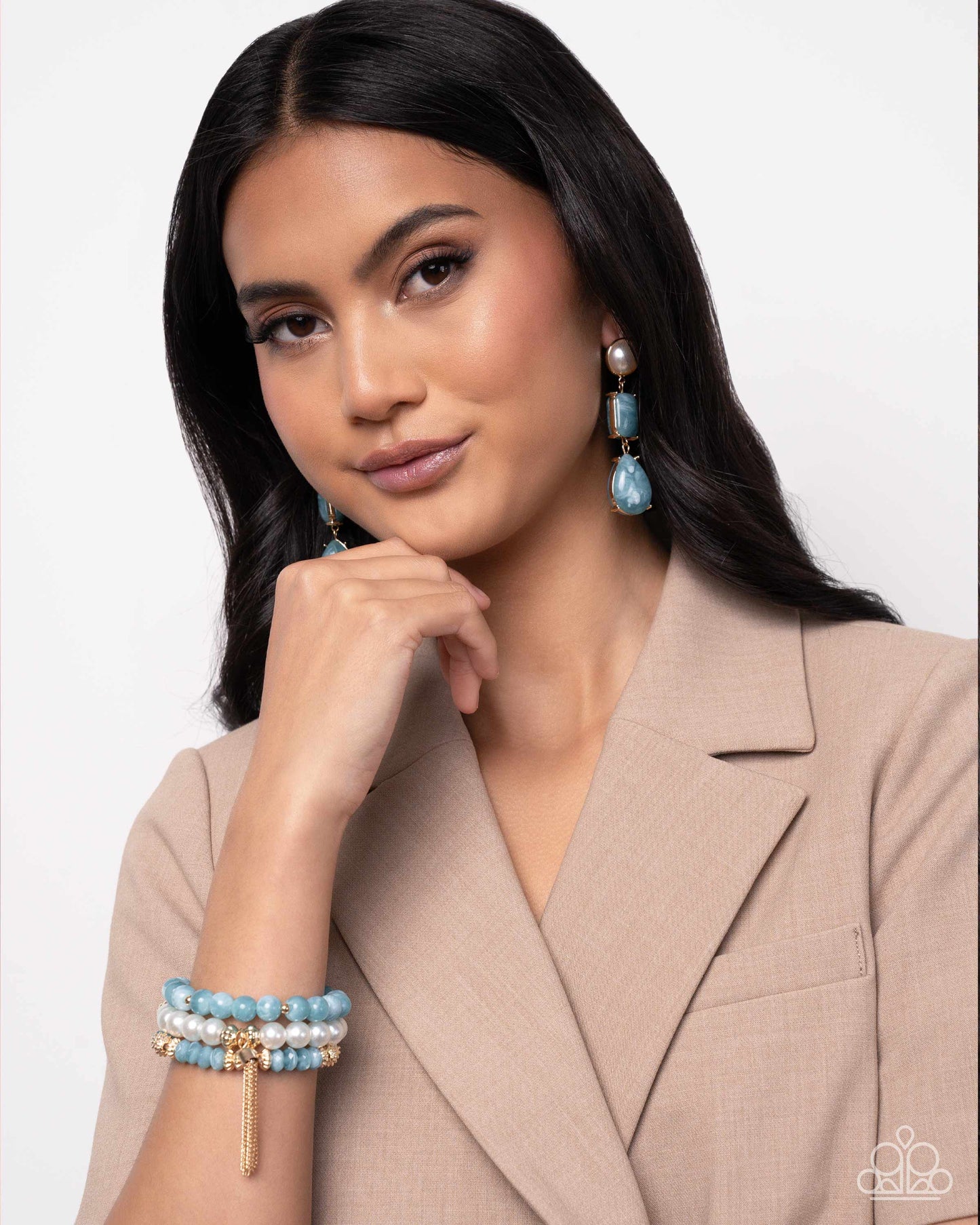 Marbled Masterpiece - Blue Post Earrings