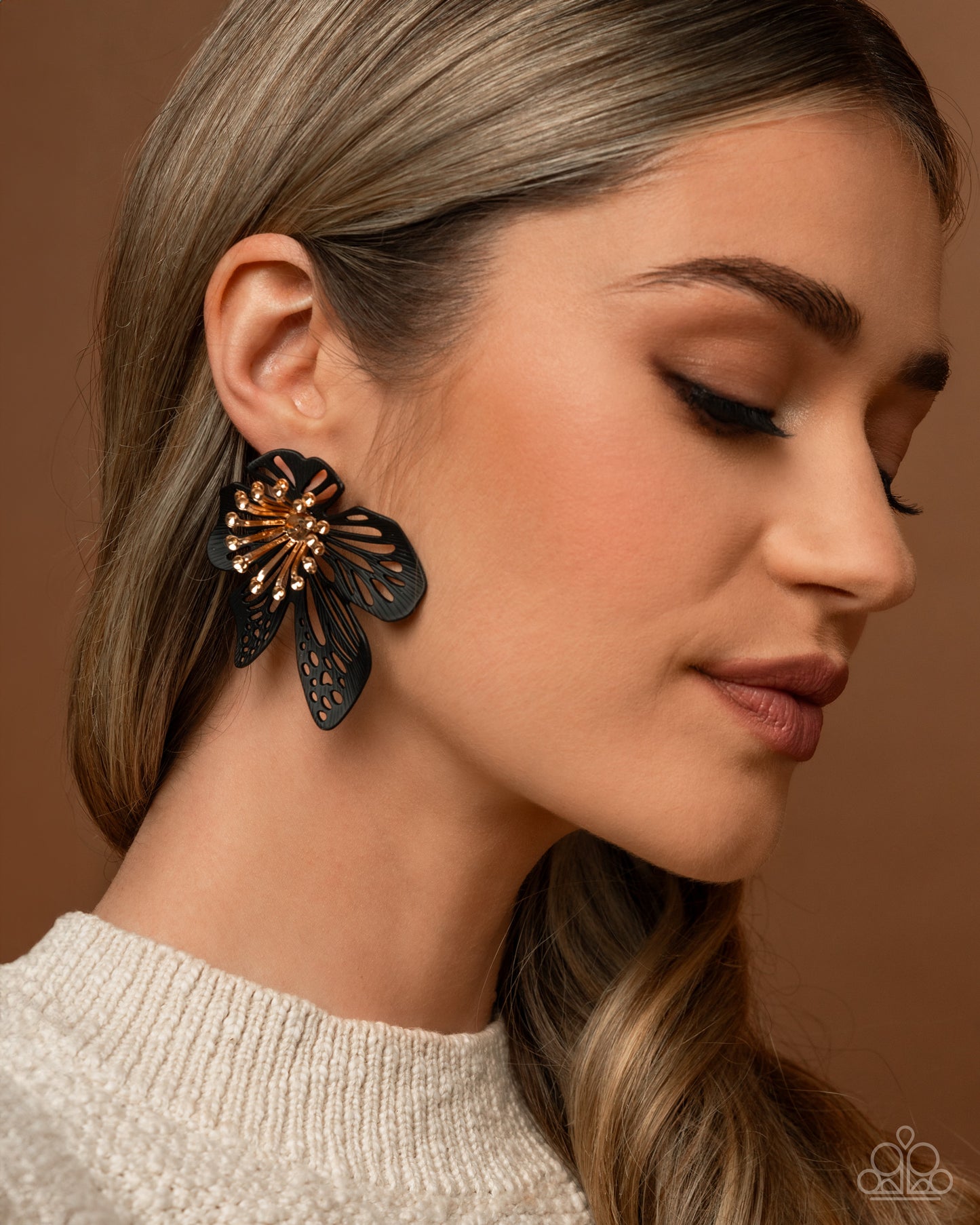New Releases 10/26 Wonderland Wallflower - Black Post Earrings
