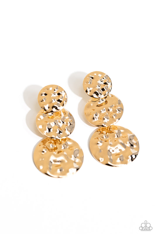 New Releases 7/18 Triple Threat Texture - Gold Post Earrings