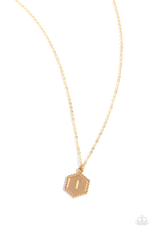 New Releases 9/29 Emblematic Elegance - Gold - T Necklace