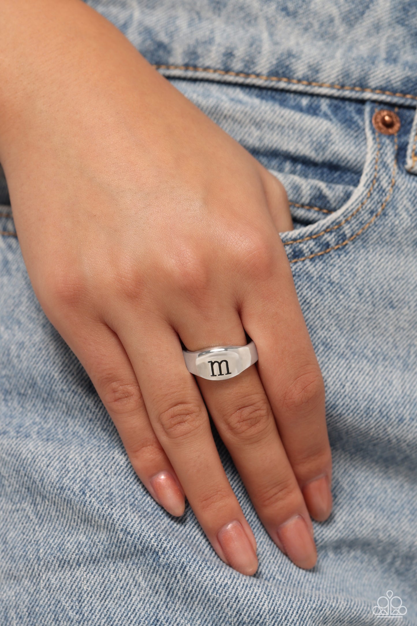 New Releases 4/16 Monogram Memento - Silver - M Ring