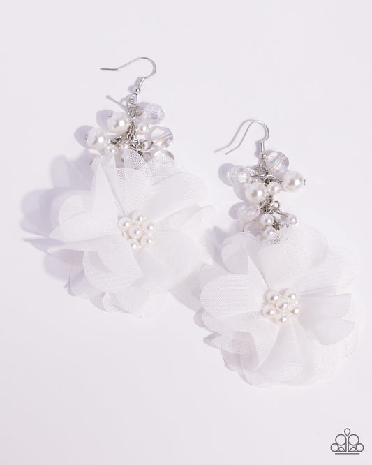 New Releases 7/11 Fashionable Flower Girl - White Earrings