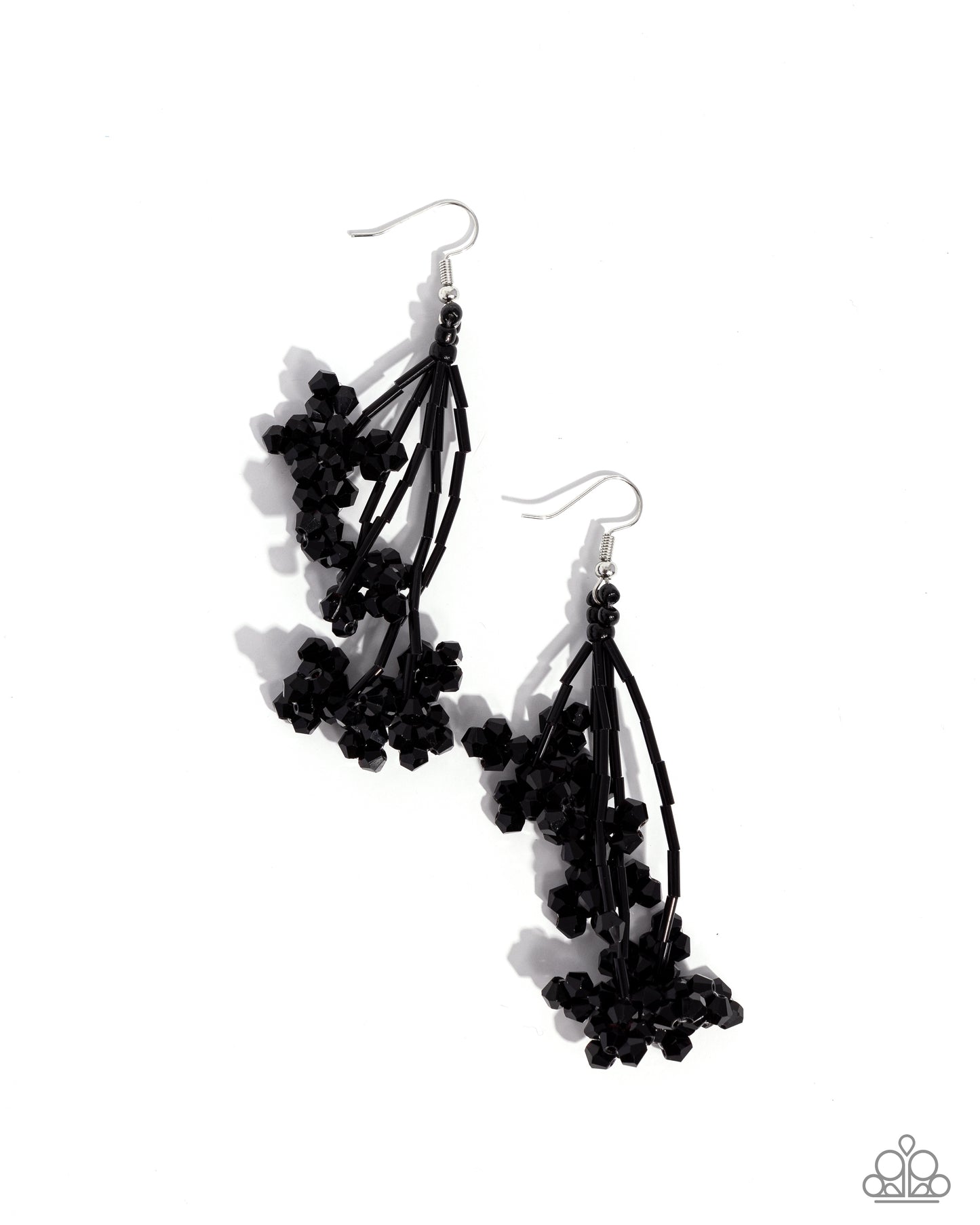 New Releases 5/1 Petaled Precipitation - Black Earrings