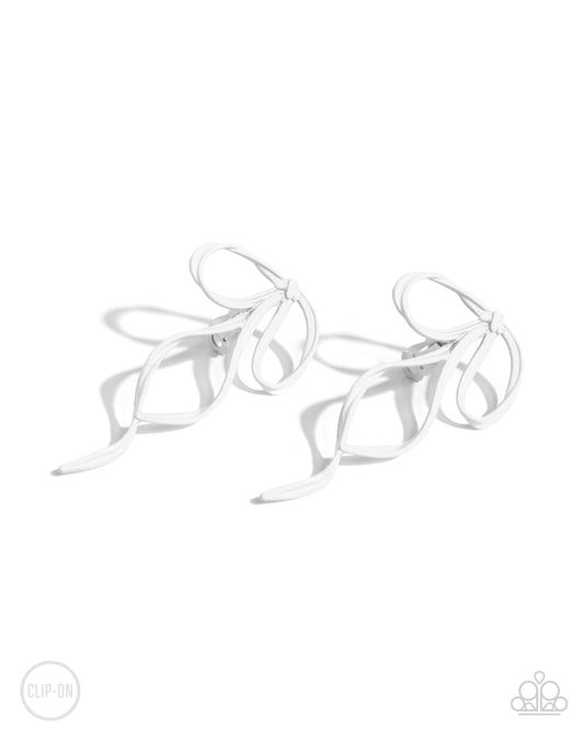 New Releases 6/19 Vow To BOW - White Clip-on Earrings