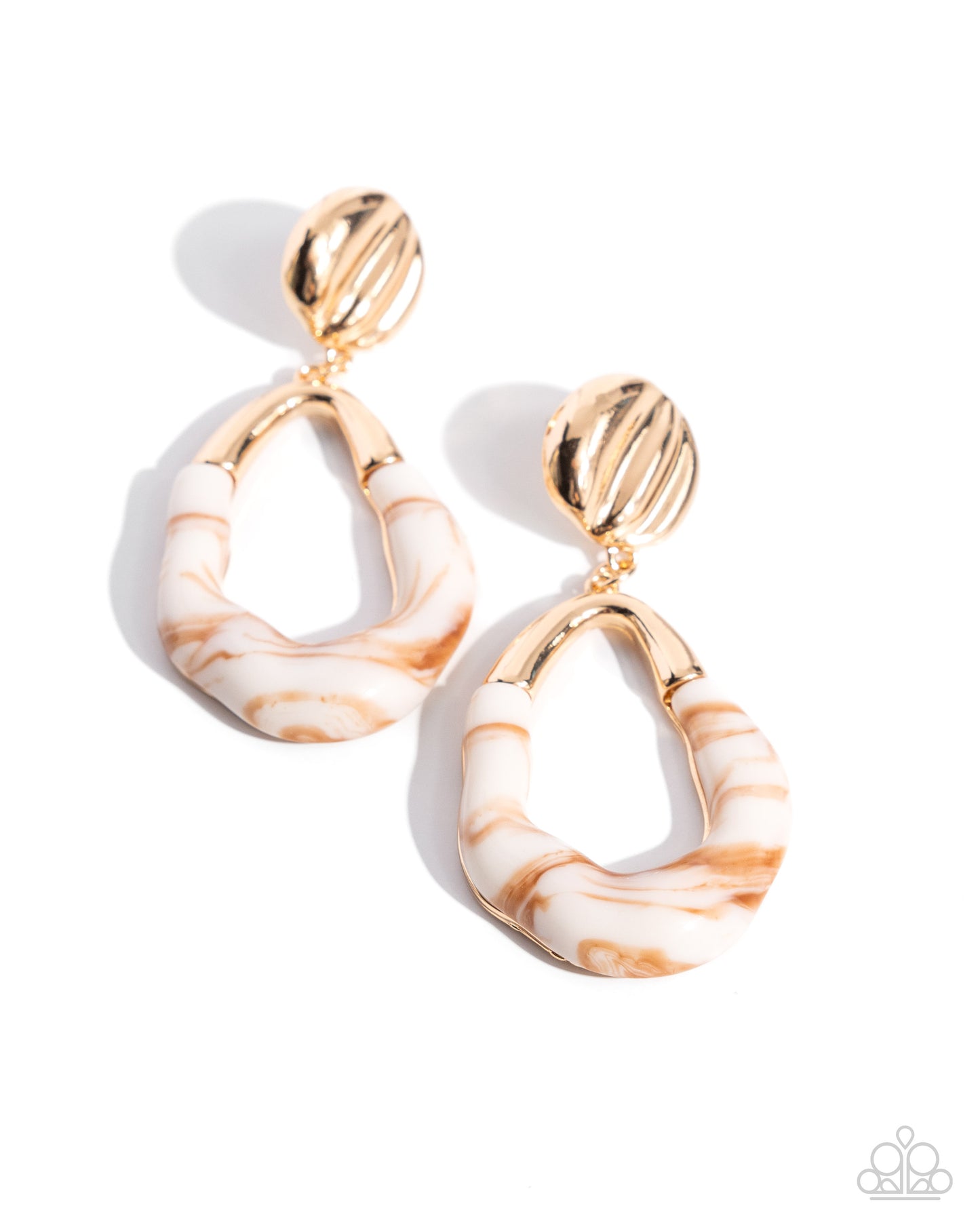 New Releases 9/10 High-Sheen Swirls - Gold Post Earrings