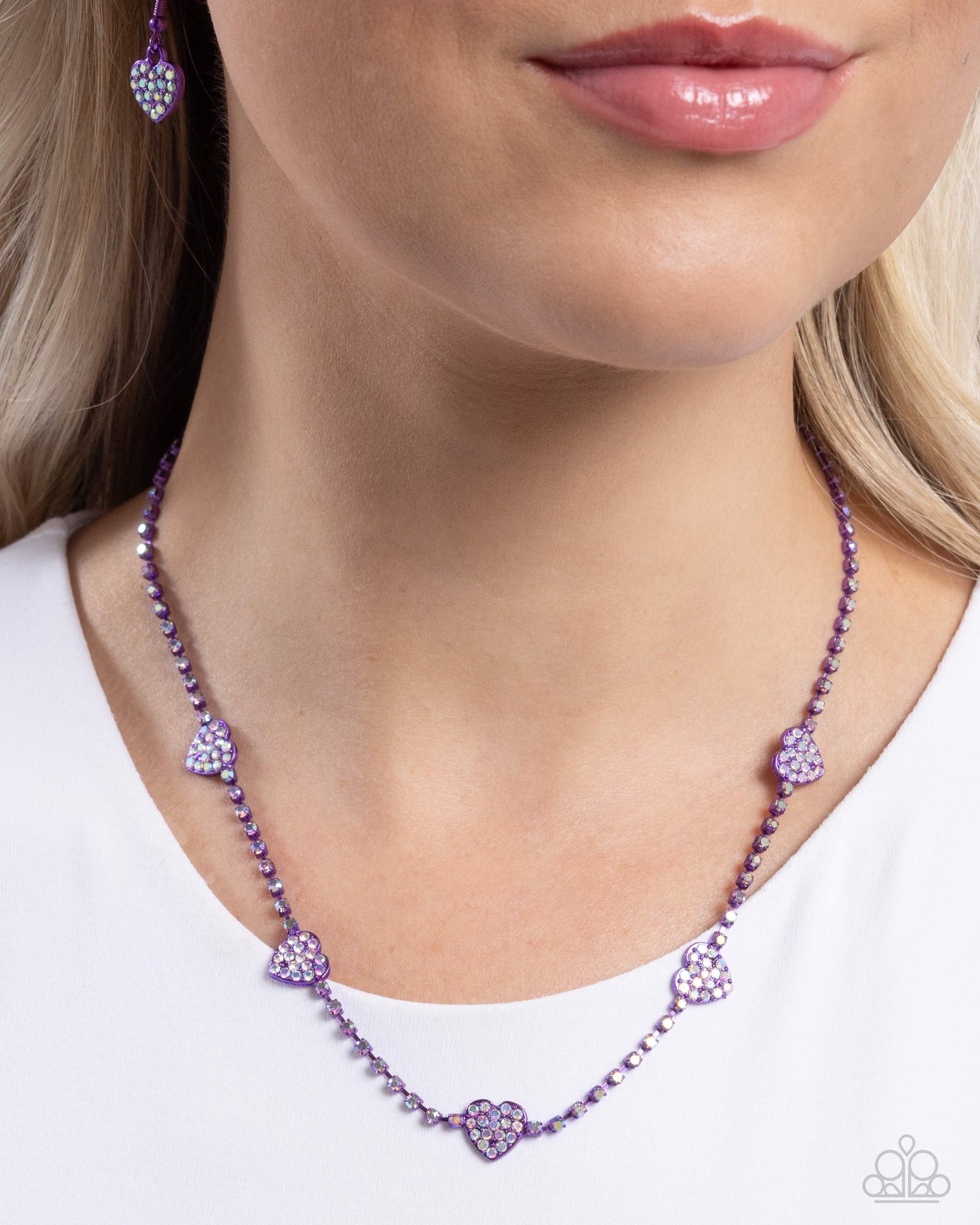 New Releases 6/12 Homecoming Hearts - Purple Necklace