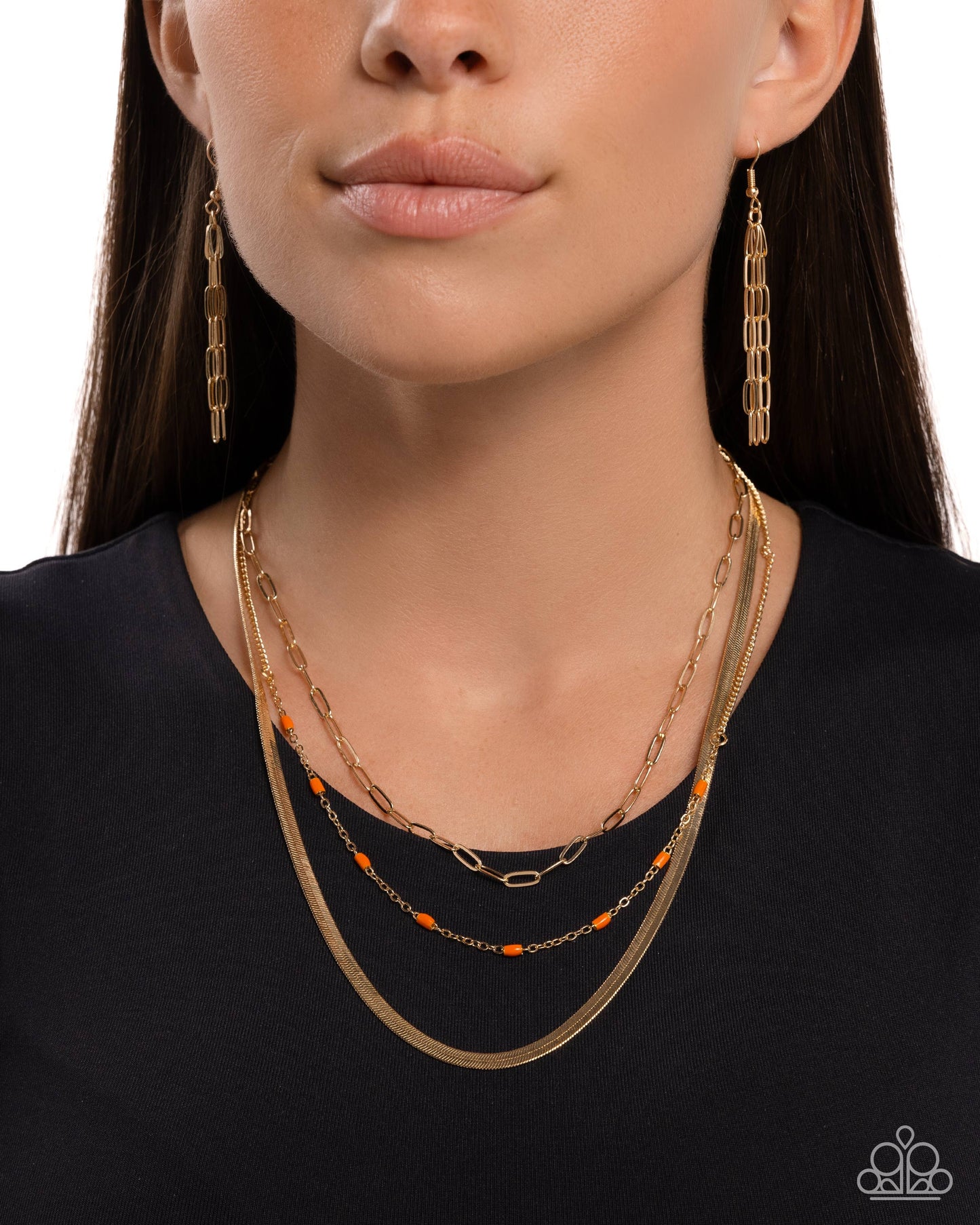 New Releases 9/23 Mismatched Magic - Orange Necklace