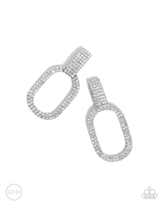 New Releases 9/10 Guarded Glitz - White Clip-on Earrings