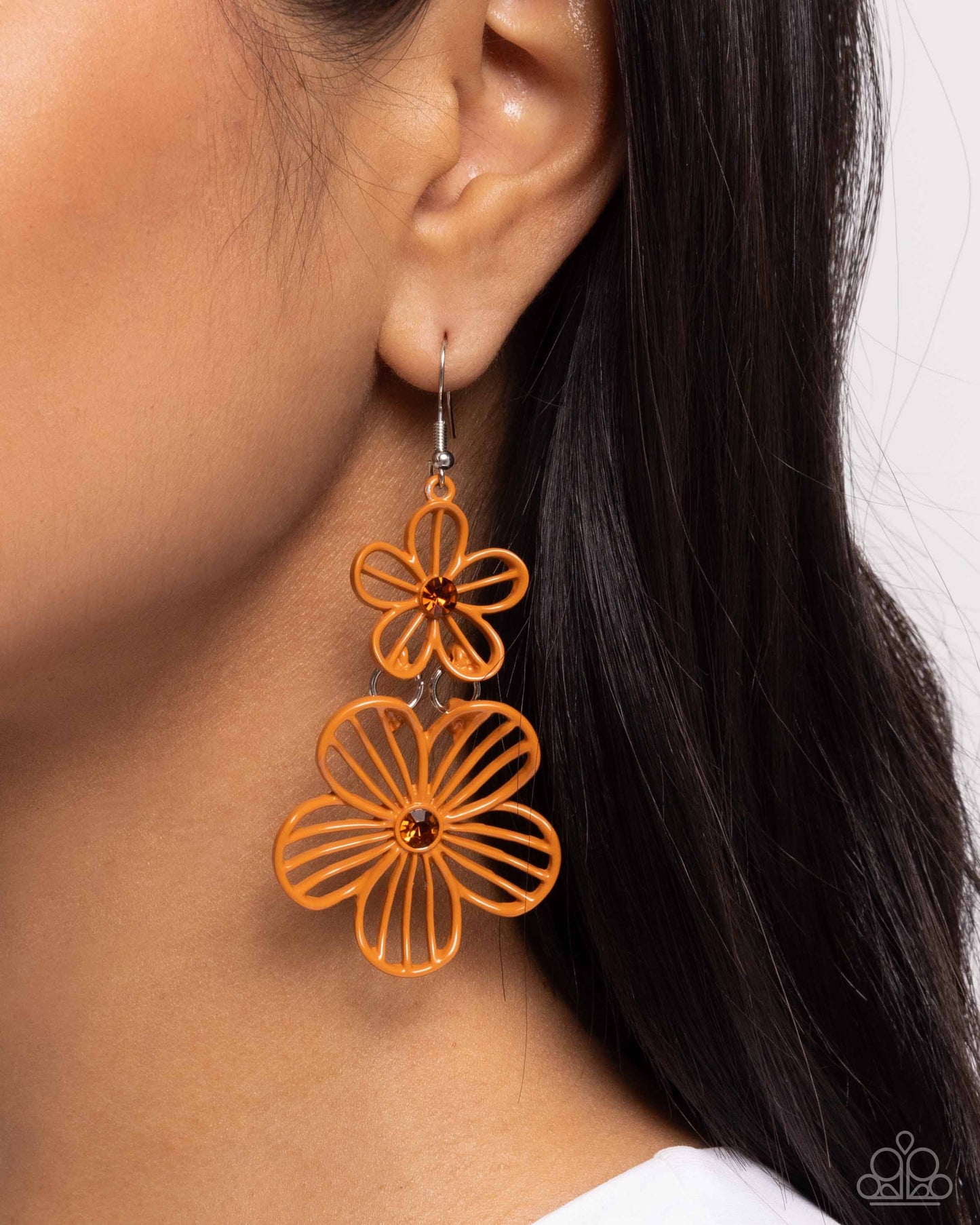 New Releases 8/16 Textured Tiers - Orange Earrings