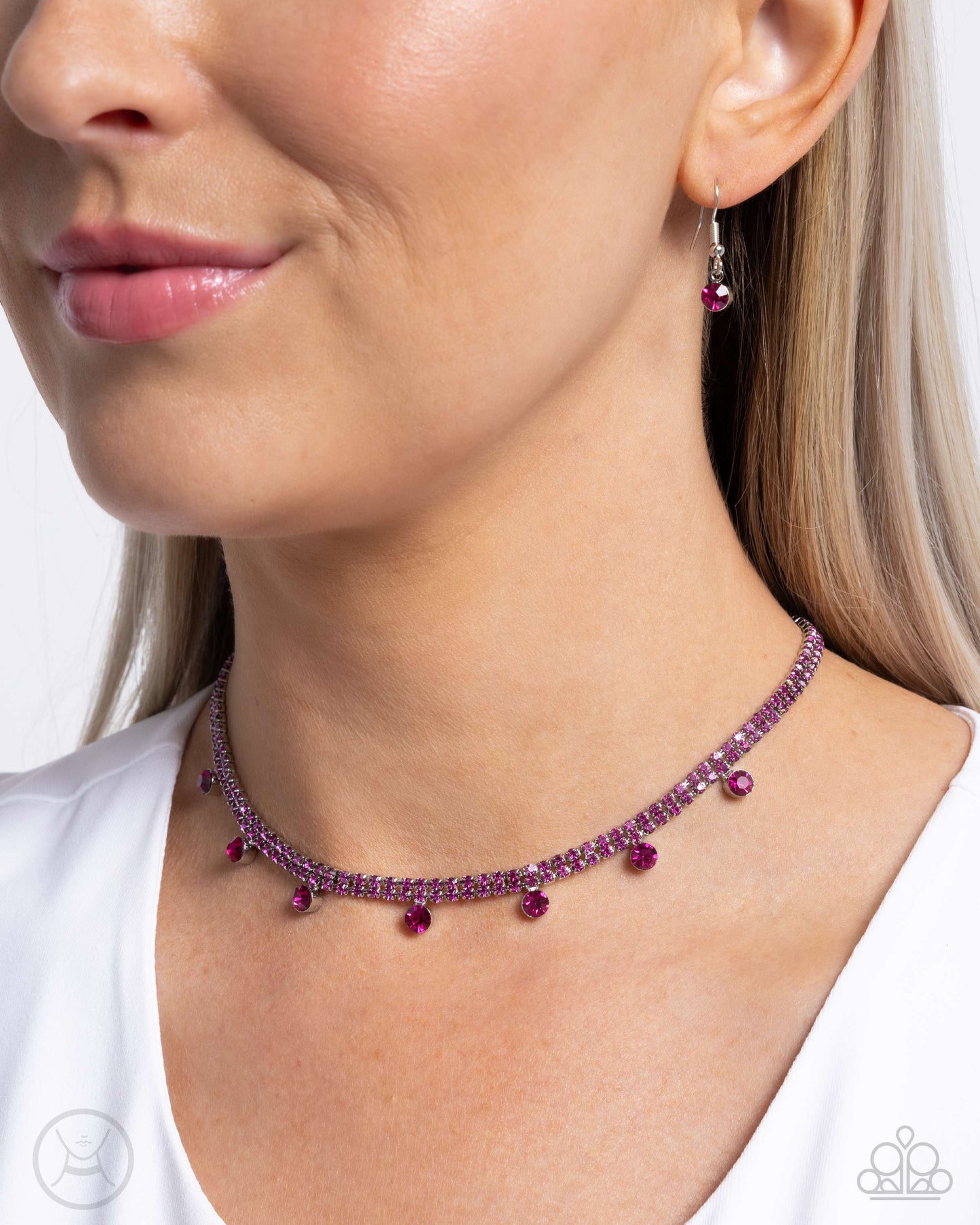 New Releases 10/15 Breathtaking Backdrop - Pink Choker Necklace