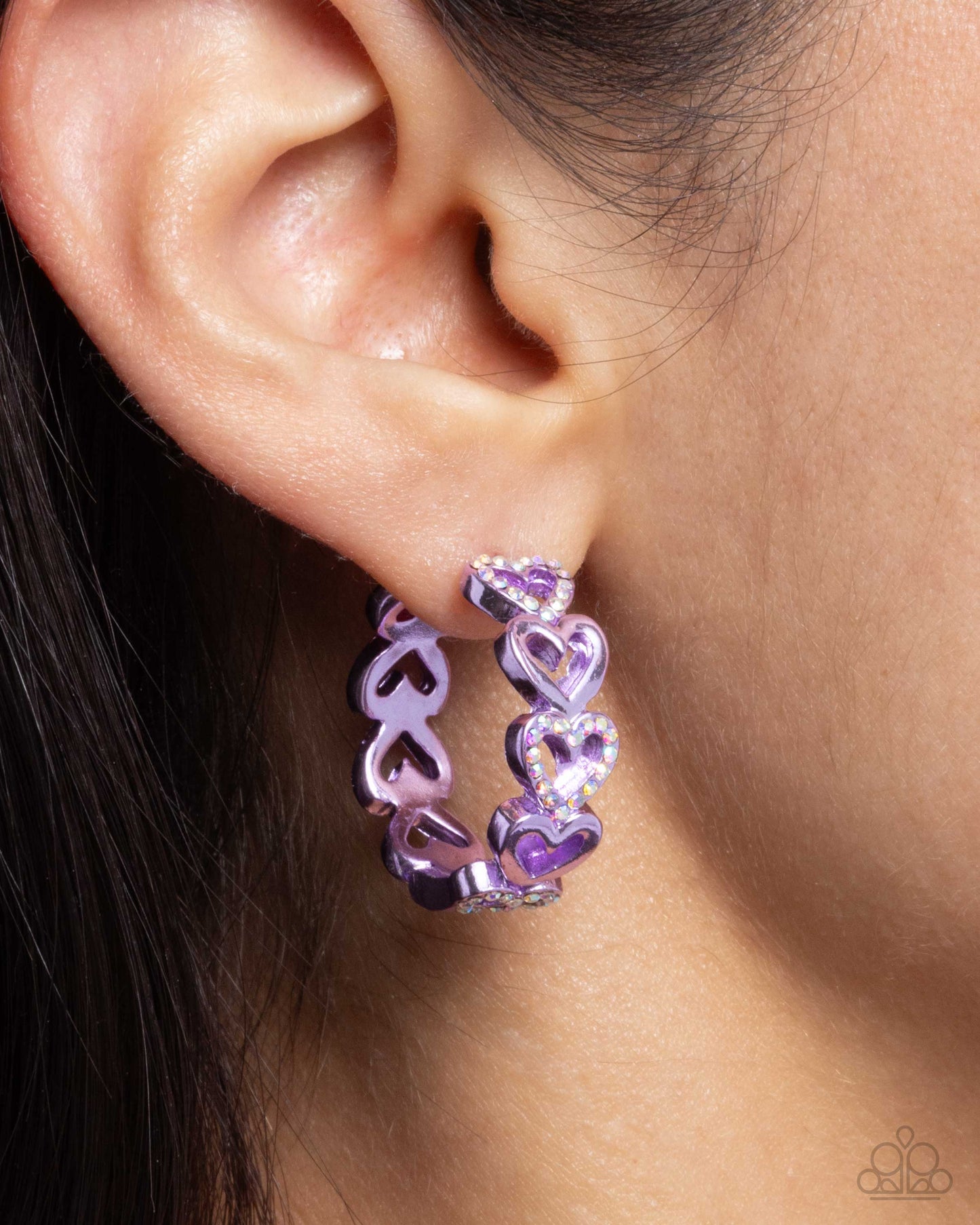 New Releases 7/12 Historic Hearts - Purple Hoop Earrings