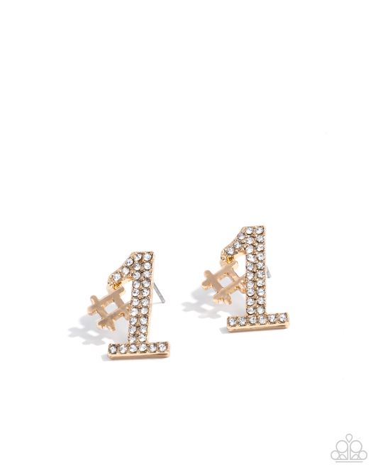 New Releases 1/6 Were Number One, Youre Number Two - Gold earring