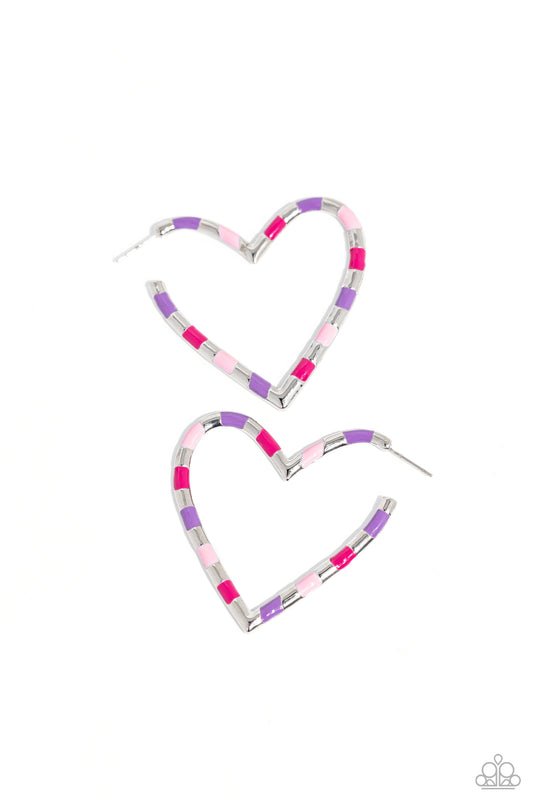 New Releases 8/25 Striped Sweethearts - Pink earrings