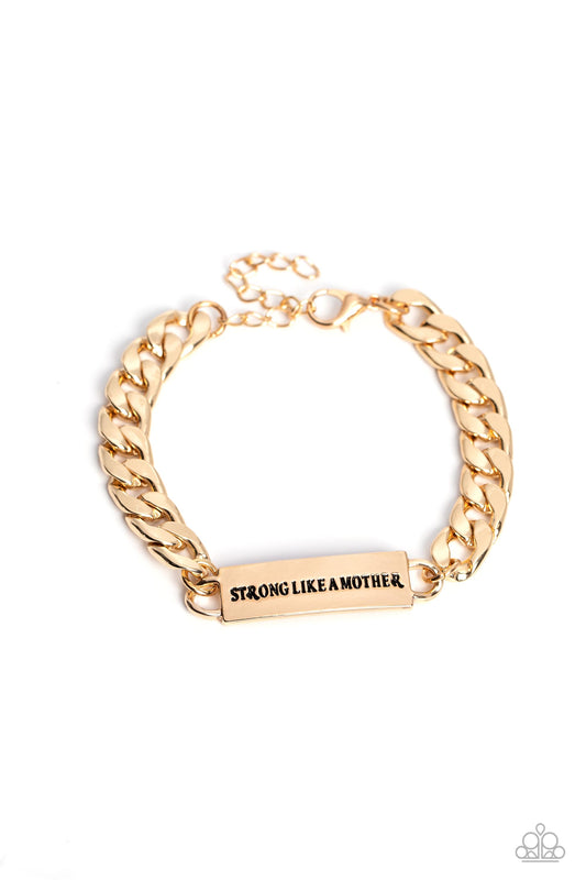 Mighty Matriarch - Gold Bracelet PAPARAZZI ACCESSORIES